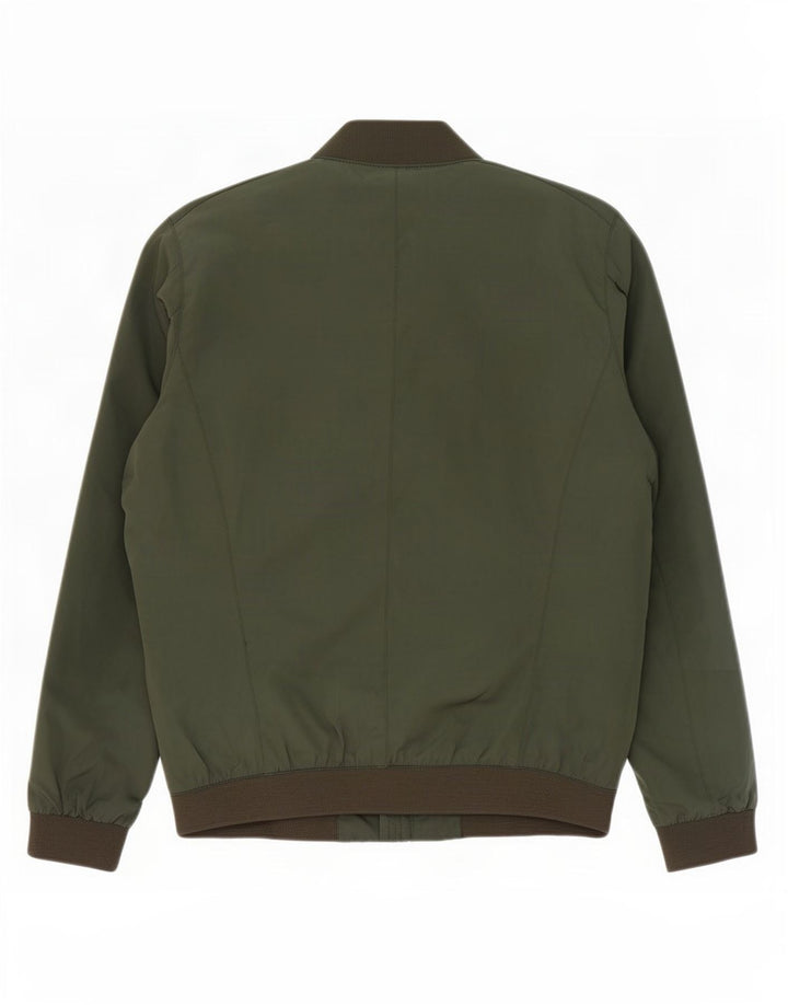 Zara Herren Bomberjacke UK 40 Large Grün Polyester