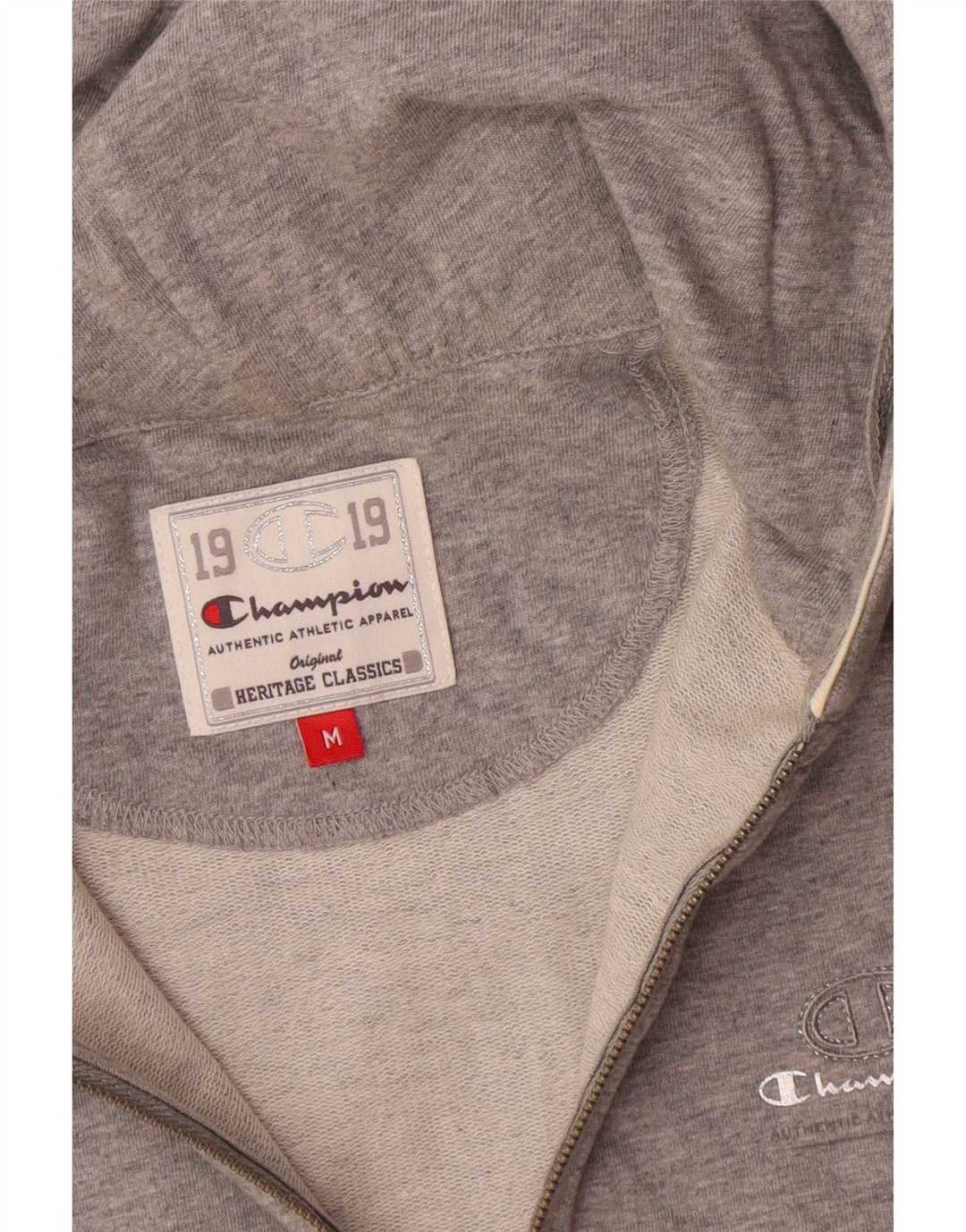 Champion Damen Heritage Classics Zip Hoodie Pullover UK 14 Mittelgrau