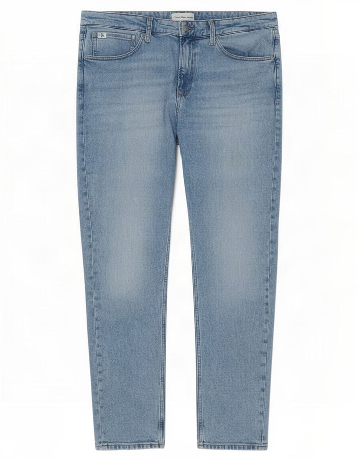 Calvin Klein Herren Slim Jeans W38 L32 Blaue Baumwolle