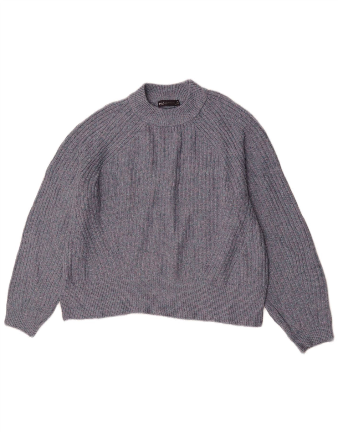 Marks & Spencer Damen-Pullover mit Rundhalsausschnitt, Gr. 14, mittleres Marineblau