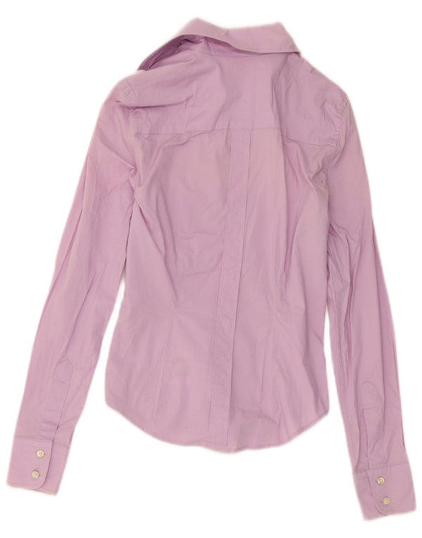 La Martina Womens Graphic Shirt UK 6 XS Lila Baumwolle