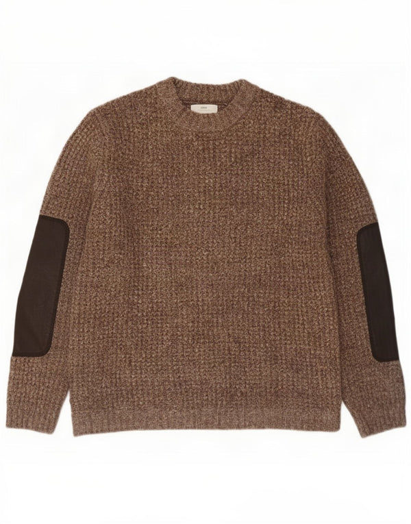 Zara Jungen-Pullover mit Rundhalsausschnitt, 11–12 Jahre, braun gefleckt