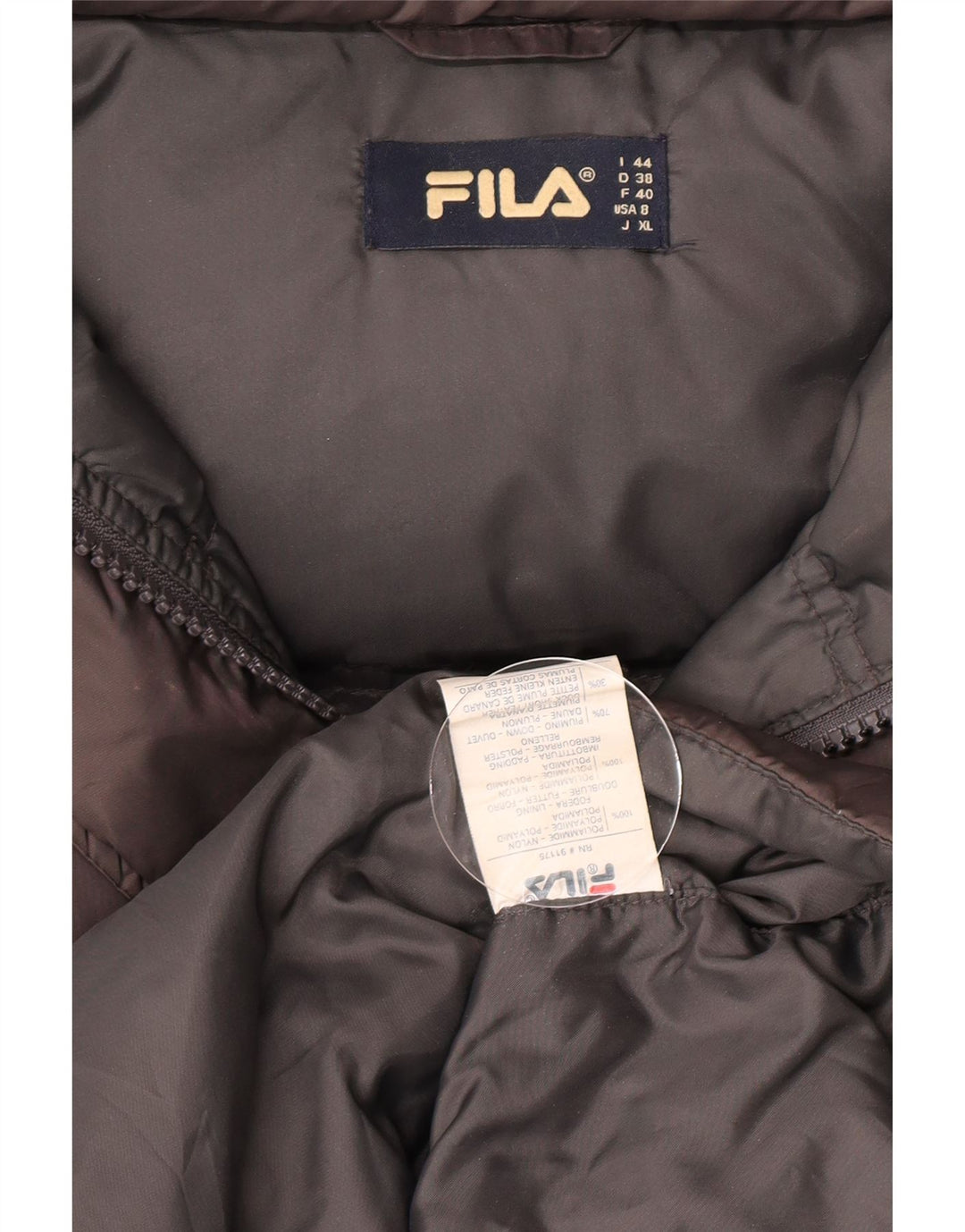 Fila Damen Kapuzenmantel IT 44 Mittelgraues Nylon