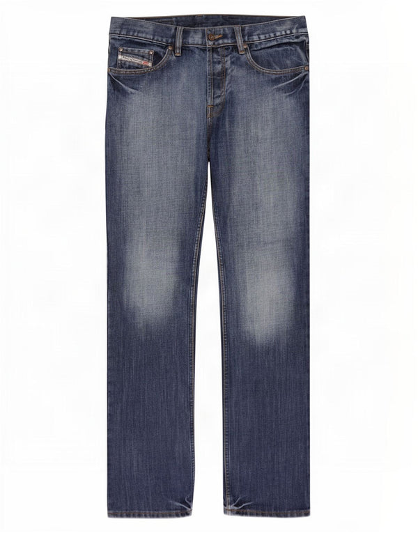Diesel Herren Straight Jeans W34 L34 Blaue Baumwolle
