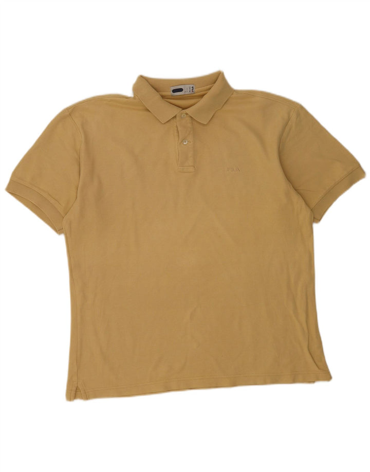 Fila Herren Poloshirt IT 52 Large Beige Baumwolle