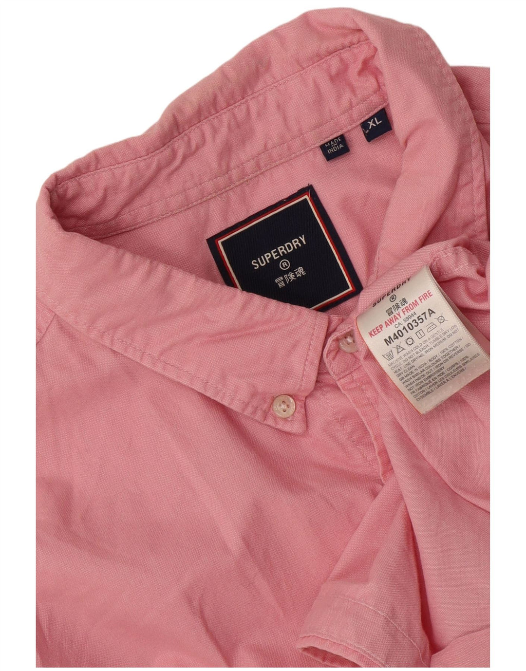 Superdry Herren-Hemd XL aus rosa Baumwolle