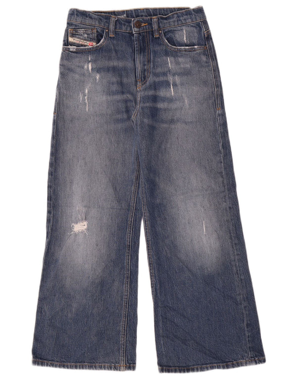 Diesel Jungen Distressed Jeans mit weitem Bein, 9–10 Jahre, W26 L24, blaue Baumwolle