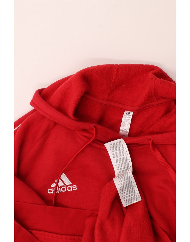 ADIDAS Mens Hoodie Jumper XL Red Cotton Vintage Adidas and Second-Hand Adidas from Messina Hembry 