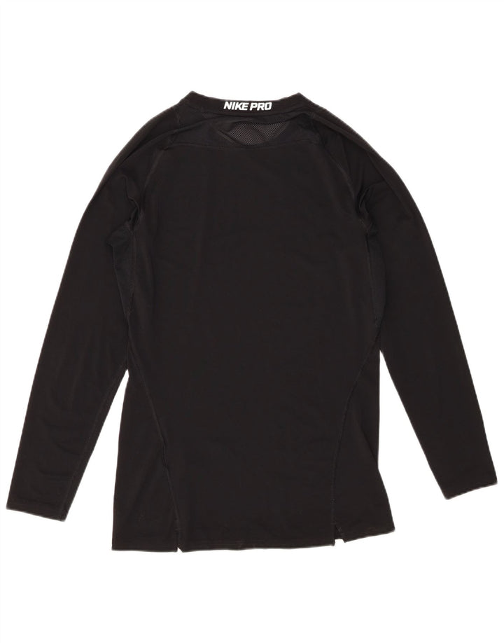 Nike Damen Dri Fit Top Langarm UK 14 Large Schwarz Polyester