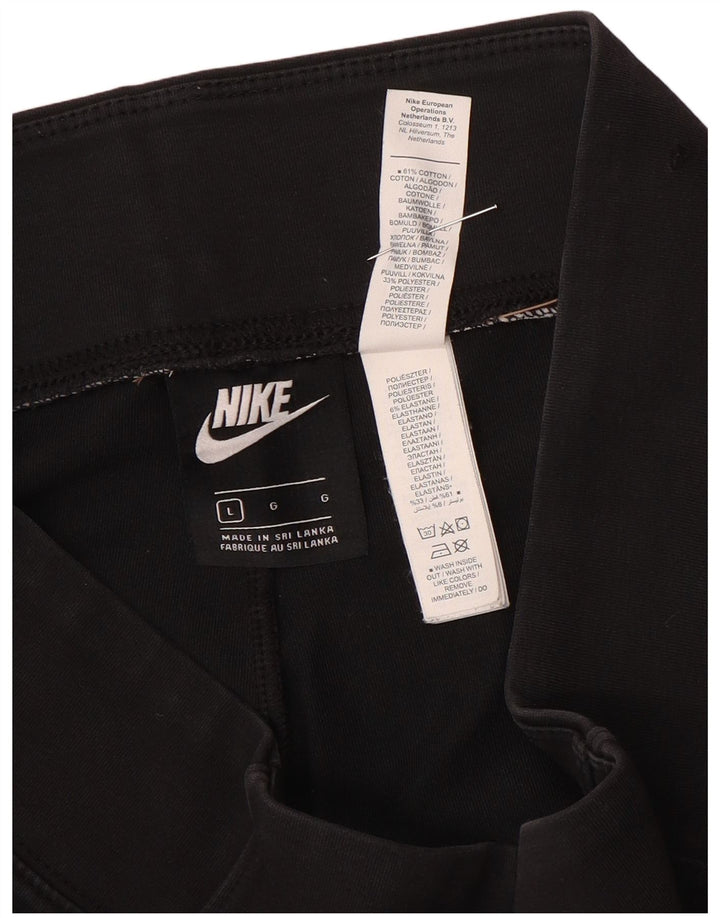 Nike Damen Crop Leggings UK 14 Large Schwarz Polyester