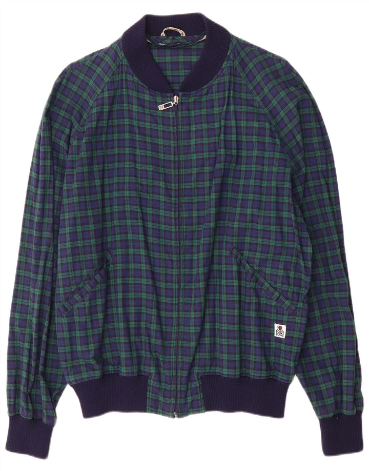 Cerruti 1881 Herren Bomberjacke UK 40 Large Green Check Polyester
