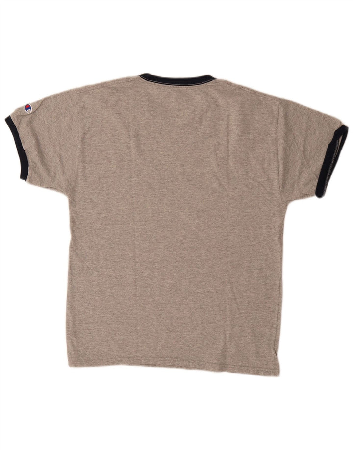 Champion Herren-T-Shirt-Oberteil aus mittelgrau gesprenkelter Baumwolle