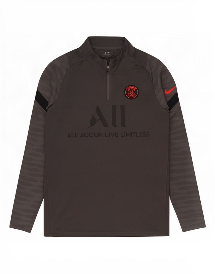 Nike Herren Paris Saint-Germain Grafik-Pullover-Trainingsanzug-Oberteil Mittelgrau