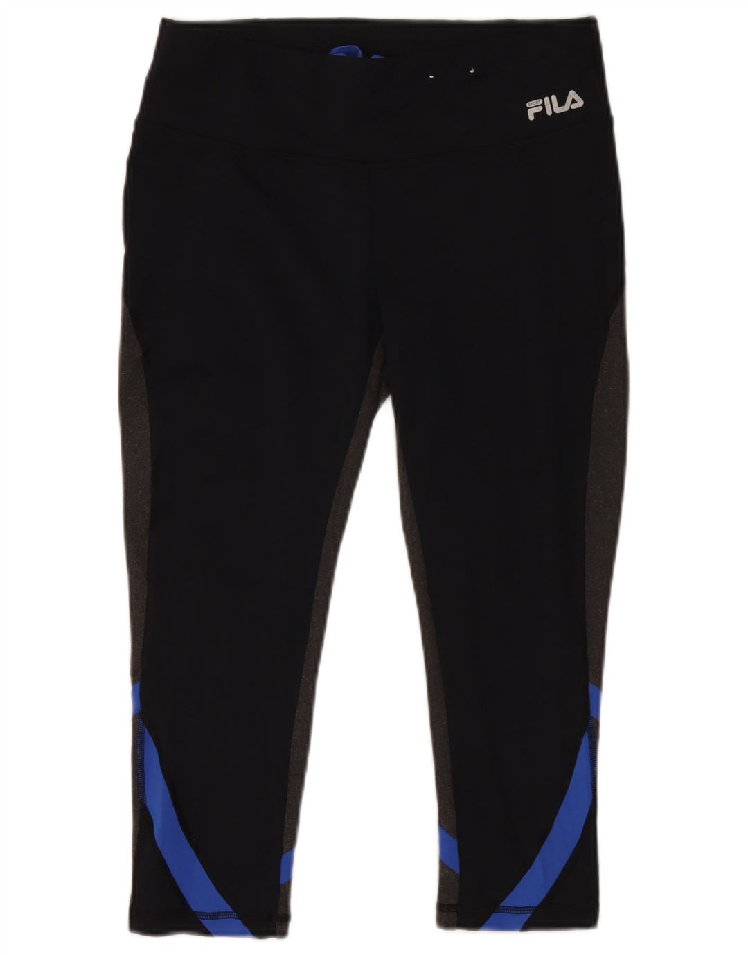 Fila Damen Capri-Leggings UK 14 Mittelschwarzes Colourblock-Polyester