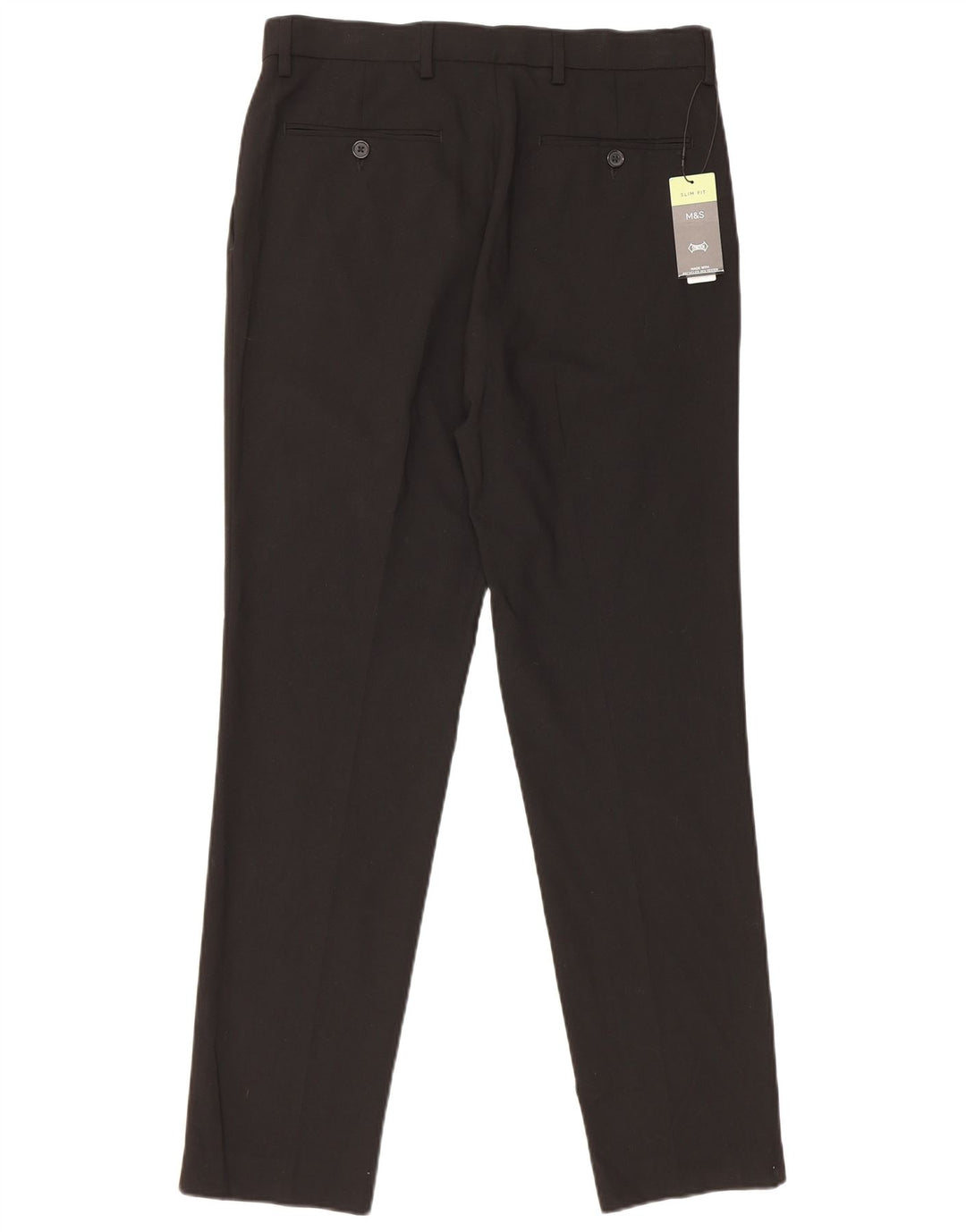 Marks & Spencer Herren Slim Fit Chinohose W32 L31 Schwarz Polyester