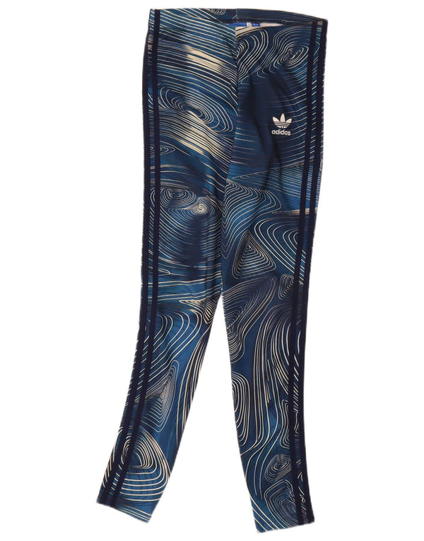 Adidas Damen-Leggings mit abstraktem Muster, Größe S, Marineblau, Polyester
