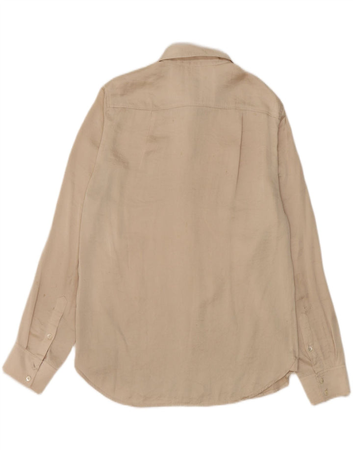 Jigsaw Womens Shirt UK 12 Medium Beige Polyester