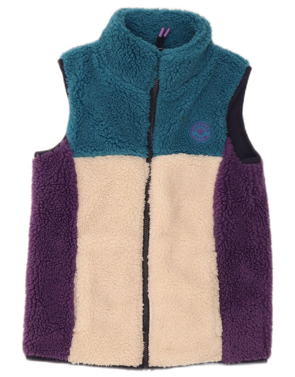 Fat Face Fleece-Weste für Mädchen, 9–10 Jahre, mehrfarbiges Colourblock-Polyester