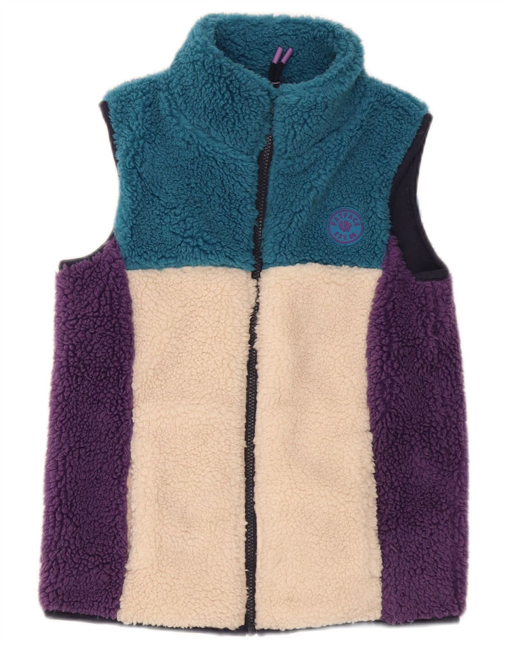 Fat Face Fleece-Weste für Mädchen, 9–10 Jahre, mehrfarbiges Colourblock-Polyester