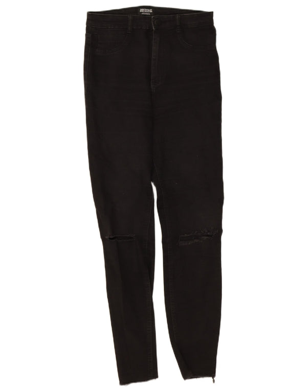 Zara Damen Trafaluc Distressed Skinny Jeans EU 40 Medium W30 L27 Schwarz
