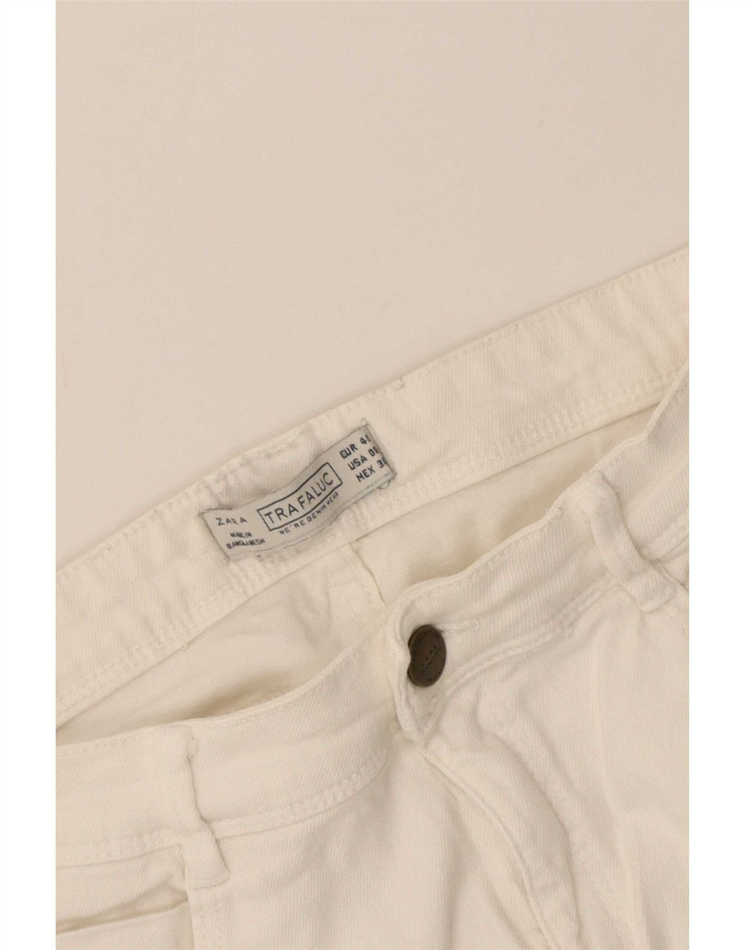 Zara Damen Trafaluc Slim Jeans EU 40 Medium W30 L30 Weiß