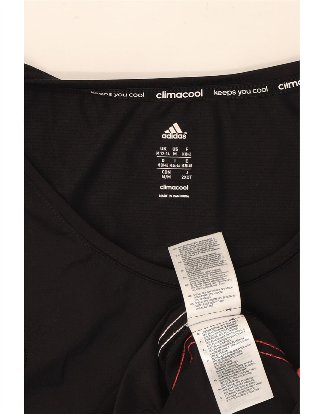 ADIDAS Womens Climacool Vest Top UK 12/14 Medium Black Nylon Vintage Adidas and Second-Hand Adidas from Messina Hembry 