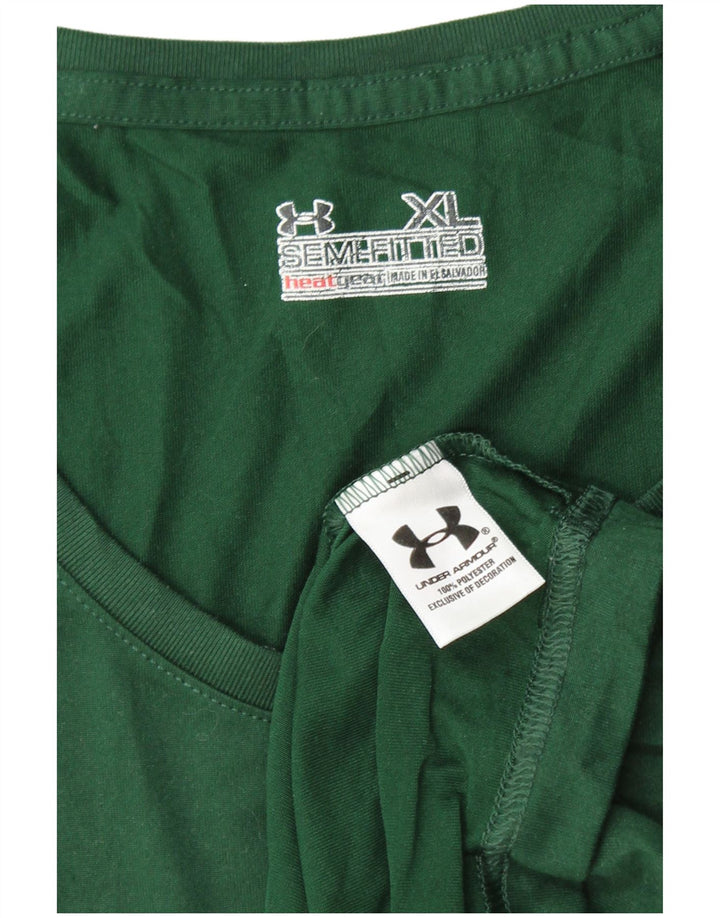 UNDER ARMOUR Damen Heat Gear T-Shirt Top UK 18 XL Grün Polyester