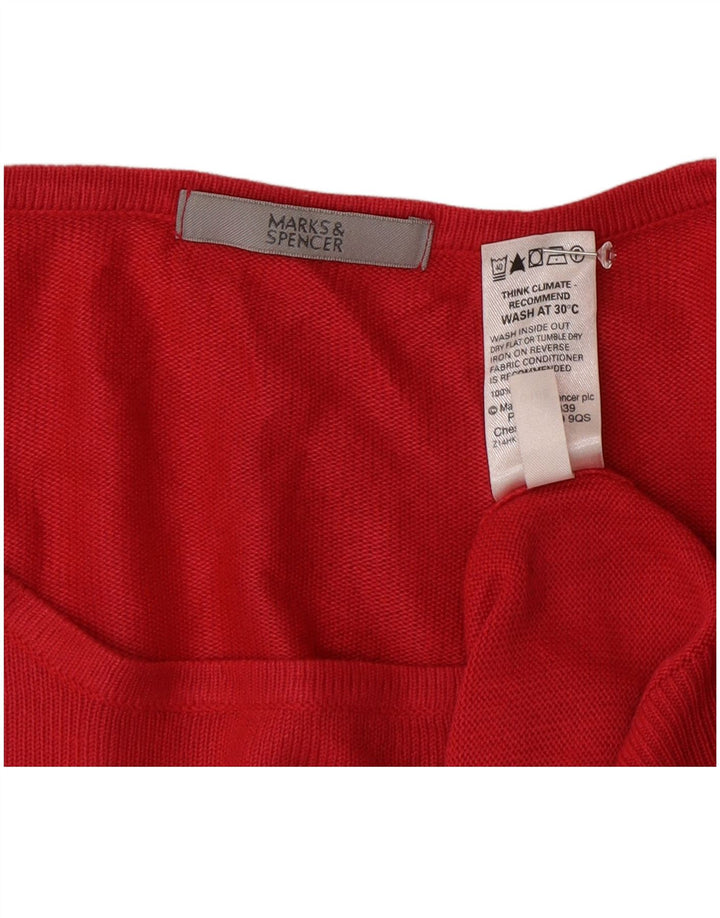 Marks & Spencer Damen-Pullover, übergroß, U-Boot-Ausschnitt, Gr. 14, Rosa