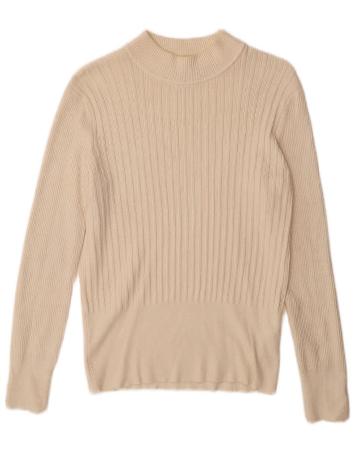 Marks & Spencer Damen-Pullover mit Rollkragen, Gr. 12, mittelgrau, gebrochenes Weiß
