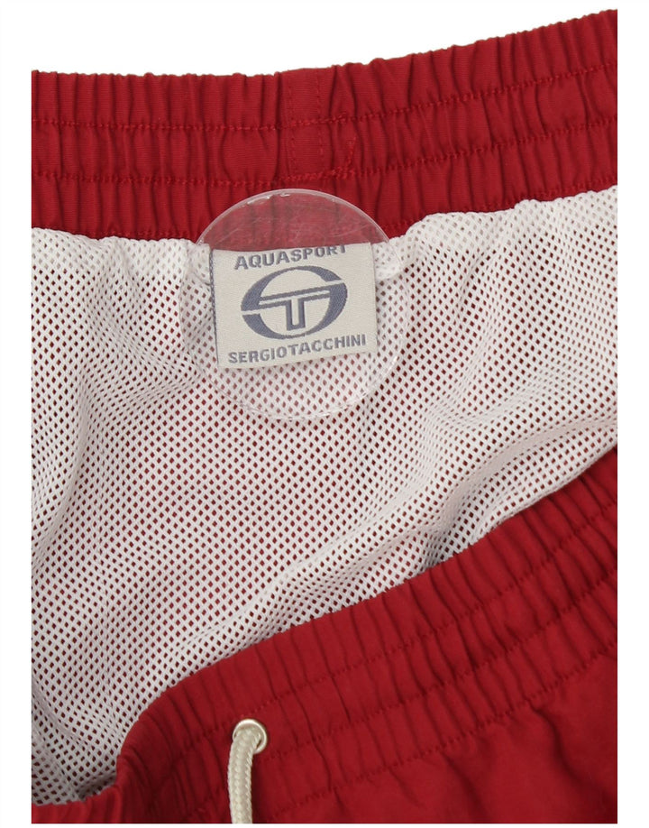 Sergio Tacchini Herren Badeshorts 2XL Rot Colourblock Polyamid