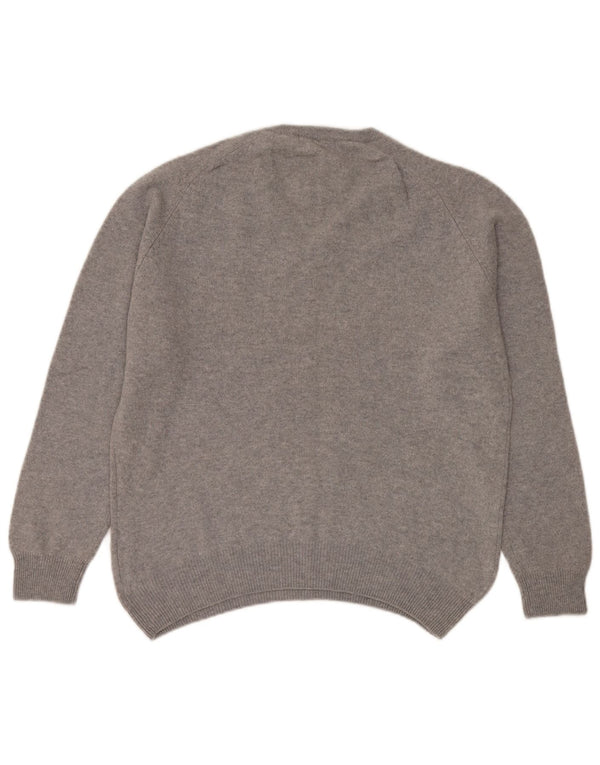 Marks & Spencer Damen Blue Harbor V-Ausschnitt Pullover Pullover UK 14 Mittelgrau