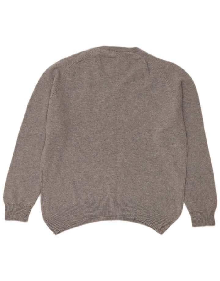 Marks & Spencer Damen Blue Harbor V-Ausschnitt Pullover Pullover UK 14 Mittelgrau
