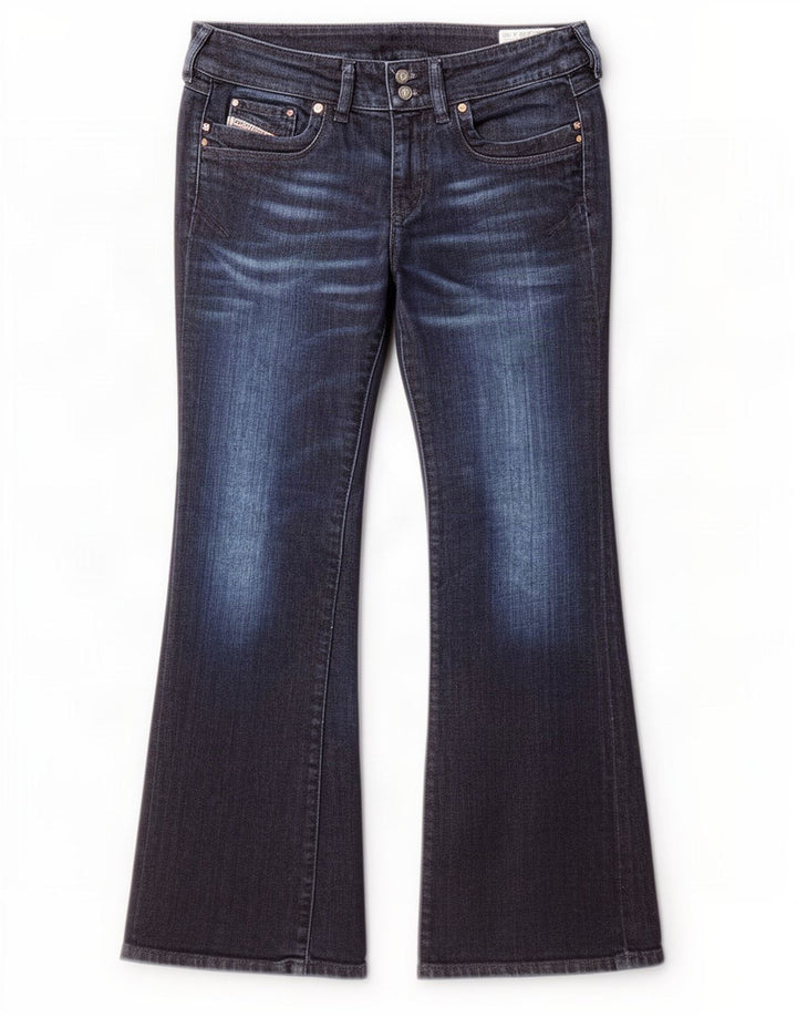 Diesel Damen Ronhar Bootcut Jeans W29 L30 Marineblau Baumwolle