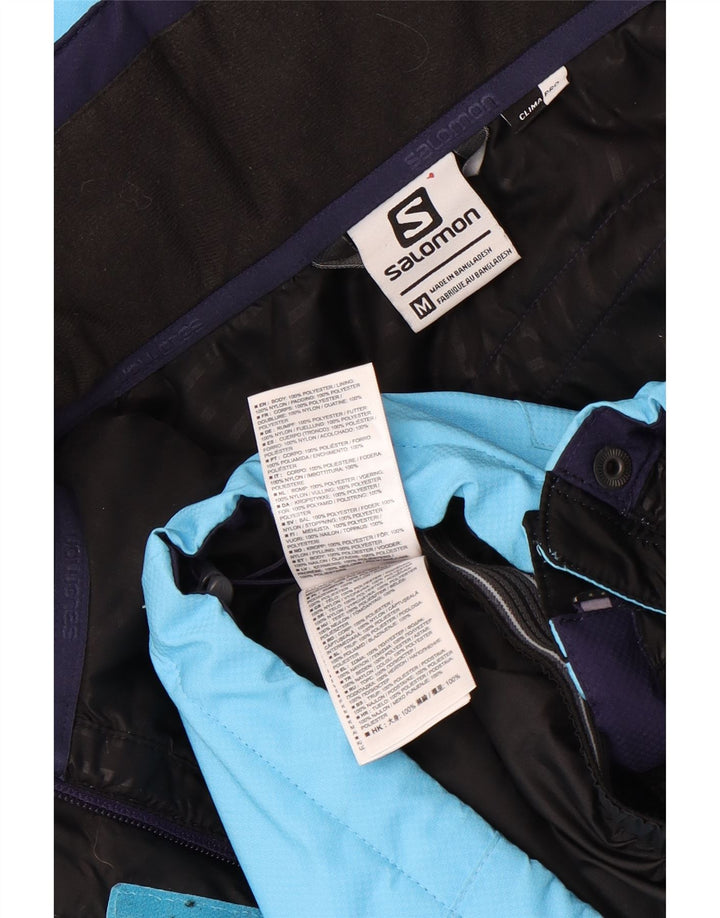 Salomon Damen Skijacke mit Kapuze UK 14 Mittelblaues Polyester