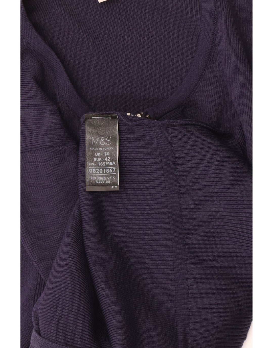 Marks & Spencer Damen-Cardigan-Pullover UK 14 Medium Navy Blue Polyamid