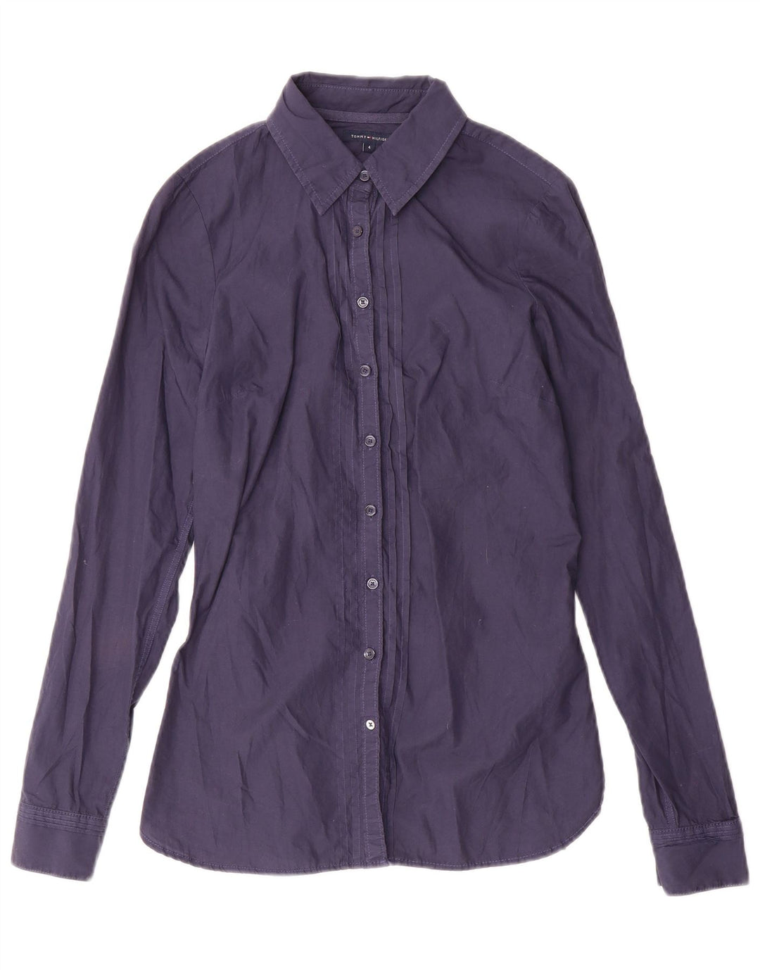 Tommy Hilfiger Damenhemd US 4 Small Marineblau Baumwolle