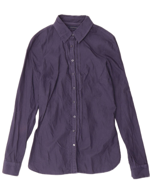 Tommy Hilfiger Damenhemd US 4 Small Marineblau Baumwolle