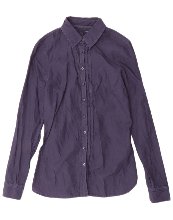 Tommy Hilfiger Damenhemd US 4 Small Marineblau Baumwolle