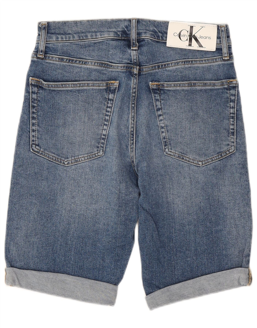 CALVIN KLEIN Herren Jeansshorts W29 Small Blaue Baumwolle