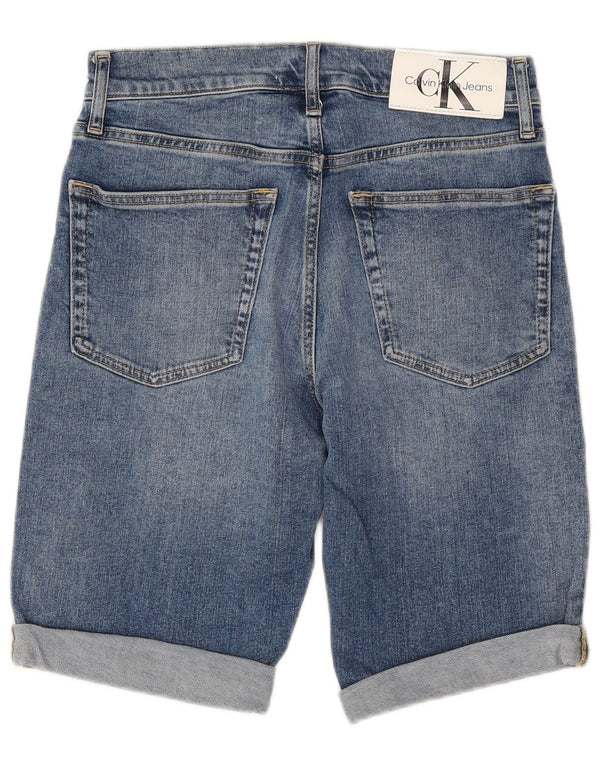 CALVIN KLEIN Herren Jeansshorts W29 Small Blaue Baumwolle