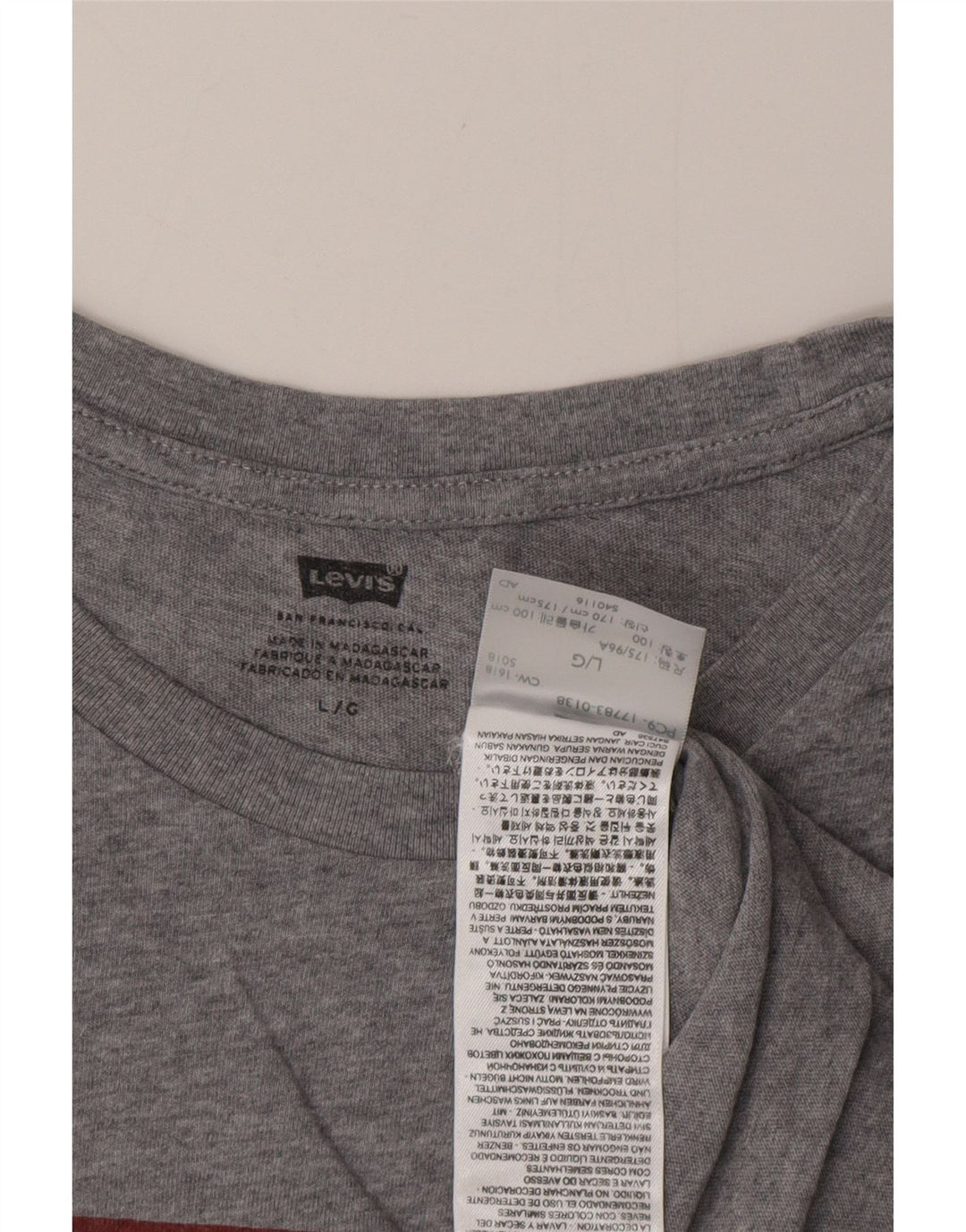 LEVI'S Herren-T-Shirt mit Grafik, Größe L, Grau