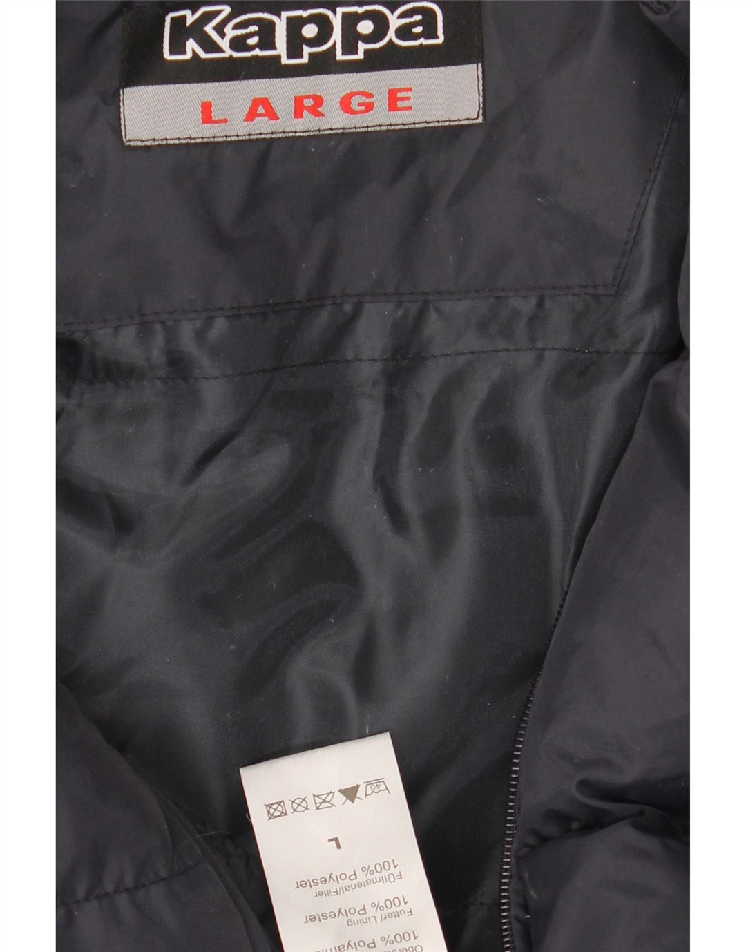 KAPPA Herren Grafik wattierte Jacke UK 40 Large Marineblau Polyester