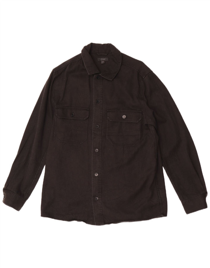 Cos Herren Jeanshemd Small Schwarz Lyocell