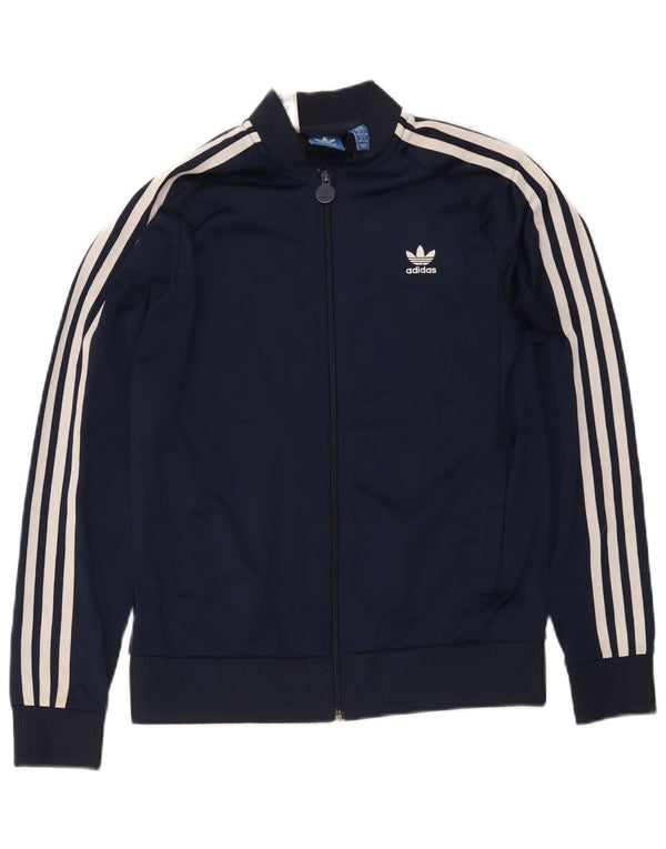 Adidas Jungen Trainingsanzug Top Jacke 13-14 Jahre Marineblau Polyester