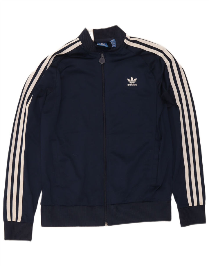 Adidas Jungen Trainingsanzug Top Jacke 13-14 Jahre Marineblau Polyester