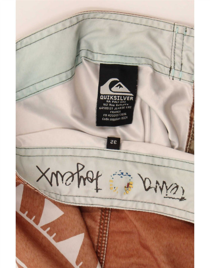 Quiksilver Herren-Badeshorts mit Grafik, mittelbraunes geometrisches Polyester