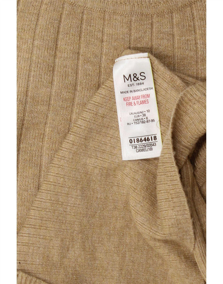 Marks & Spencer Rollkragenpullover für Damen, Gr. 10, Größe S, Beige, Viskose