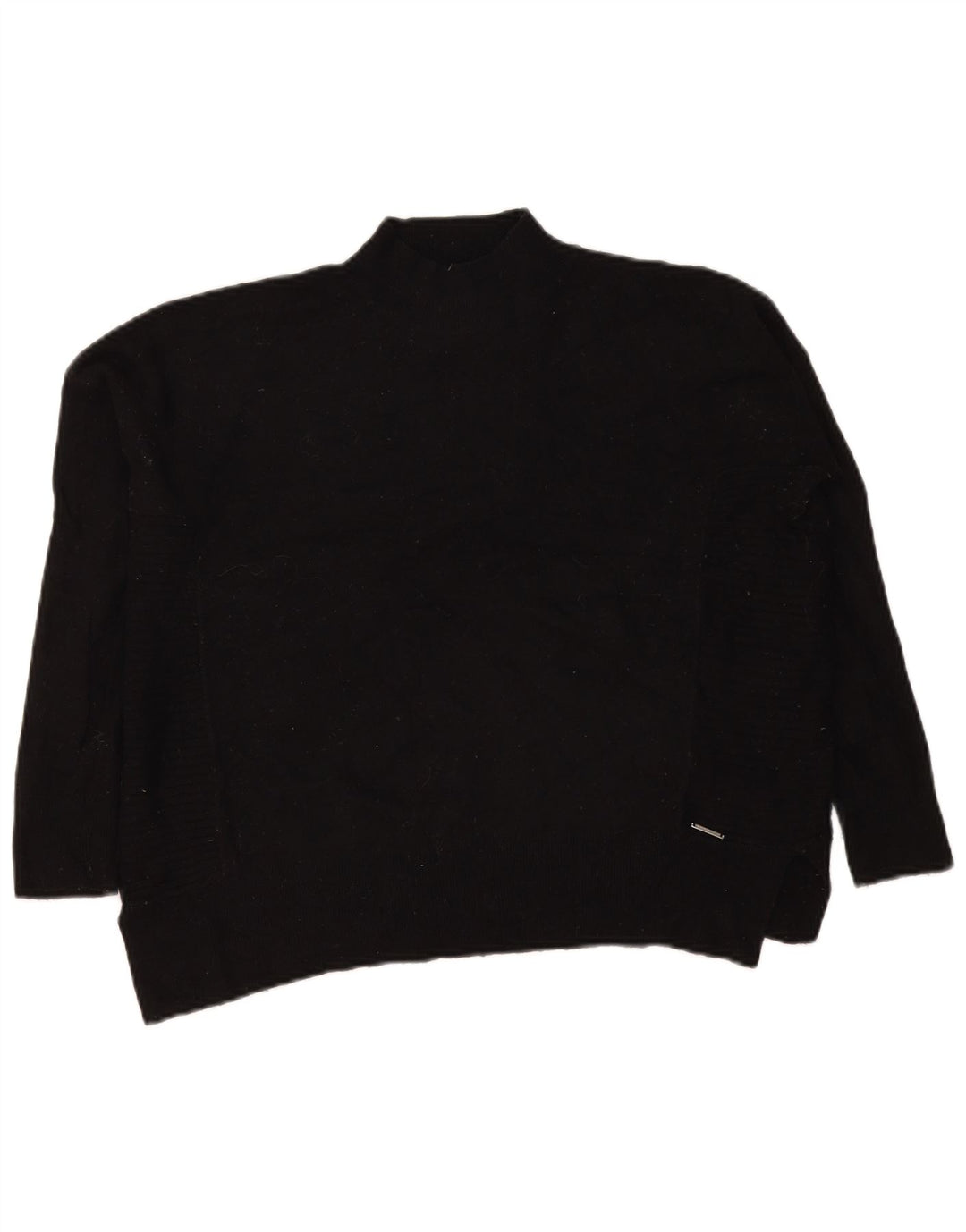 Superdry Damen-Pullover mit Rollkragen, übergroß, Gr. 8, Schwarz, Wolle