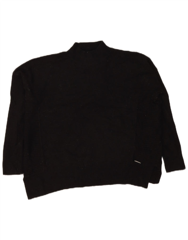 Superdry Damen-Pullover mit Rollkragen, übergroß, Gr. 8, Schwarz, Wolle