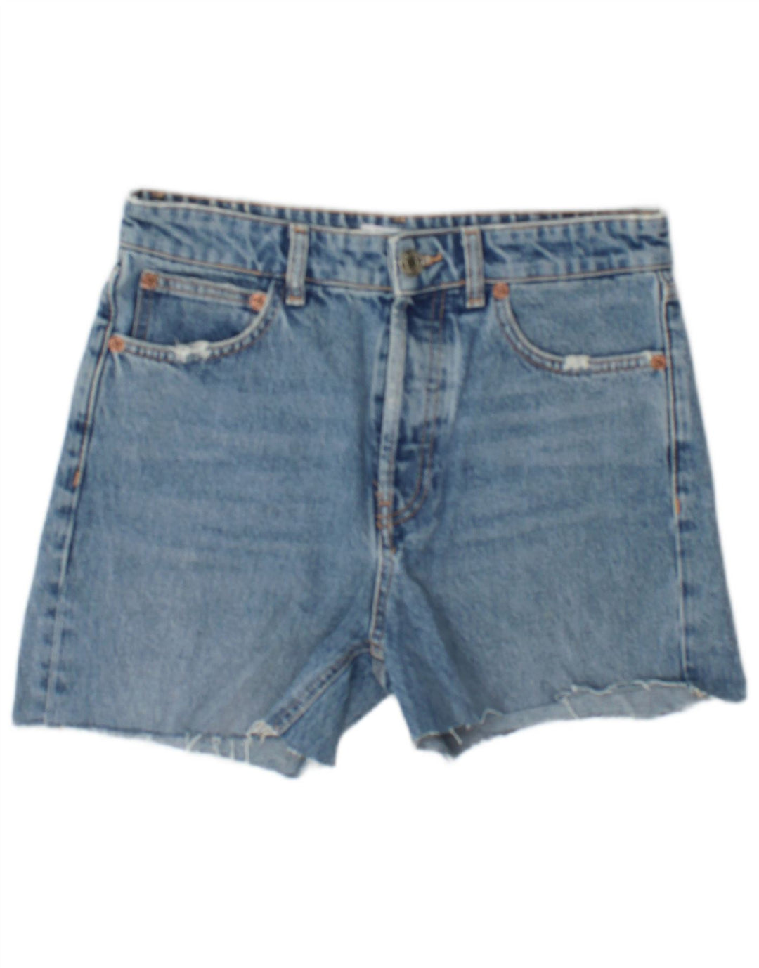 Zara Damen Jeansshorts EU 38 Small W28 Blau